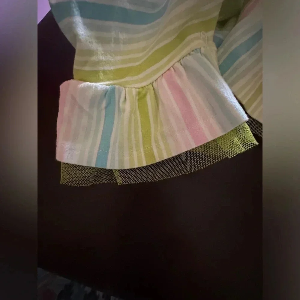 Spring outfit with bunny decal. Beautiful pastel colors 12m.